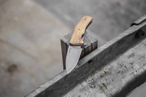 5891 Lion Steel KUR UL Olive Wood Flipper фото 5