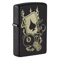 Зажигалка ZIPPO Gambling Design с покрытием Black Matte